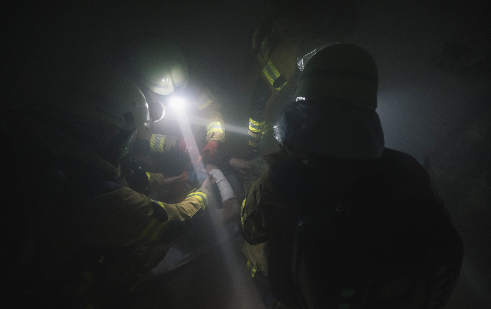 Rettungskräfte im Einsatz